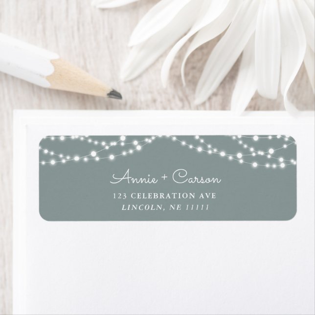 Sage Rustic String Light Return Address Label (Insitu)