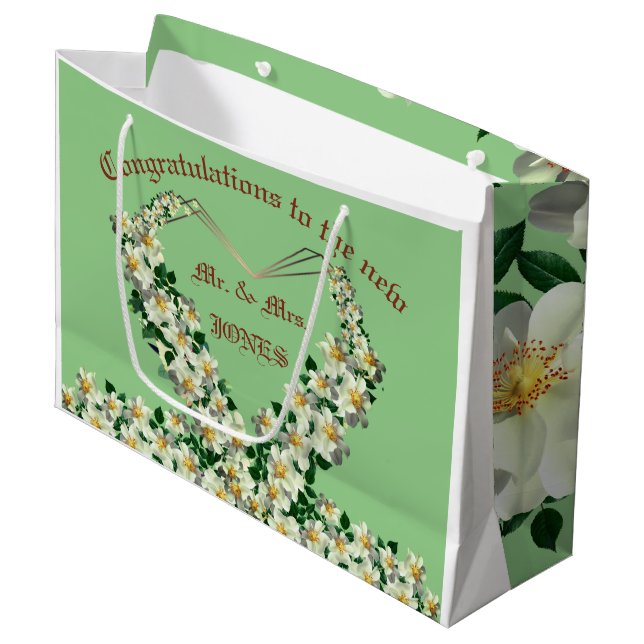 Sage - Sac Cadeau de Mariage (Devant Angle)