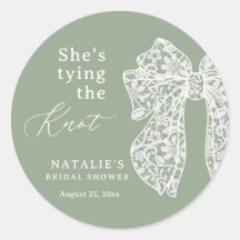 Sage Script Bow She's Tying the Knot Bridal Shower