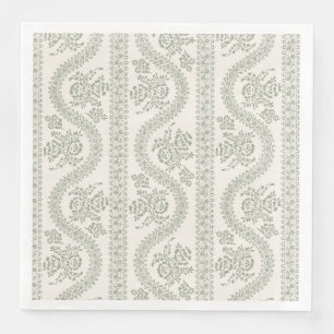 Sage Serpentine Floral, Cream Napkin