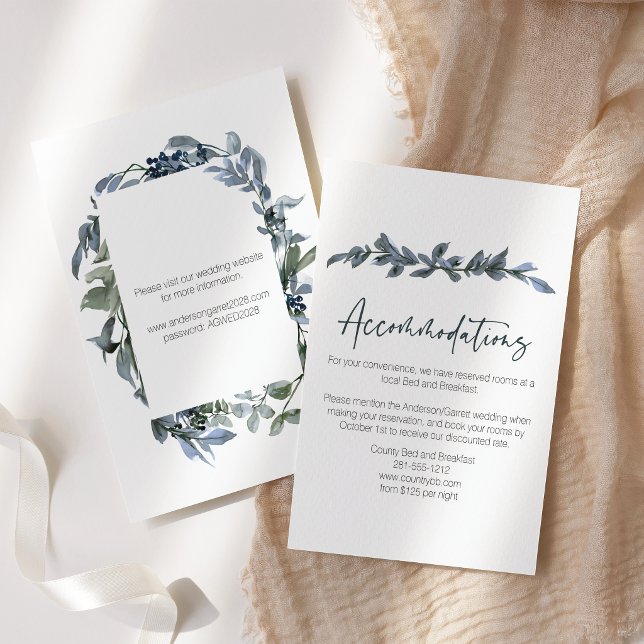 Sage Silver Green Floral Wedding Enclosure Card (Creator Uploaded)