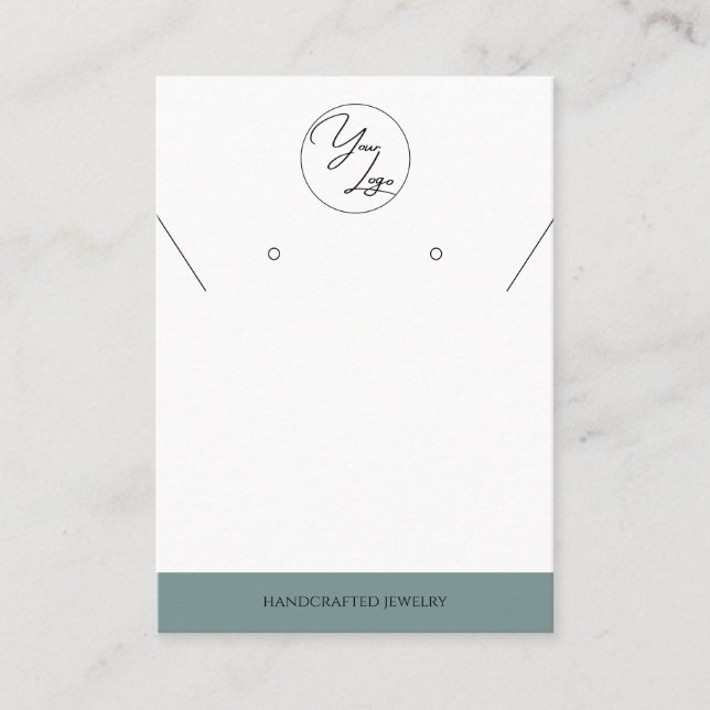 Sage simple | Carte d'affichage de bijoux de logo (Devant)