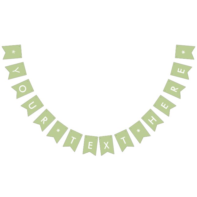 Sage Solid Colour Customize It Bunting Flags (All)