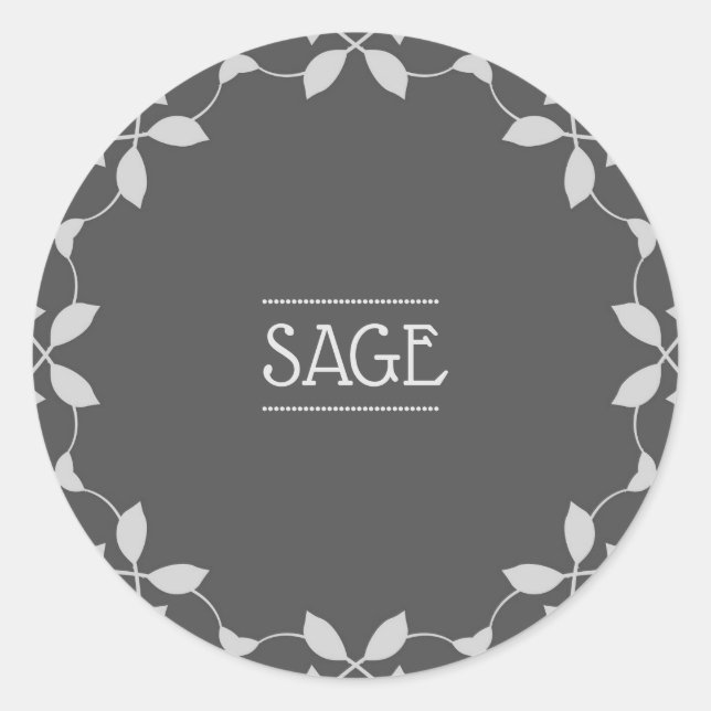 Sage Spice Jar Sticker Étiquettes (Devant)