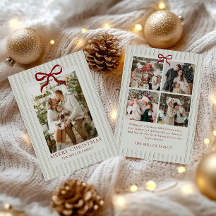 Sage Stripe Family Photo Christmas Holiday Card