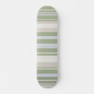 Sage Stripes Minimalist Aesthetic Skateboard