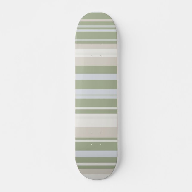 Sage Stripes Minimaliste Skateboard esthétique (Devant)