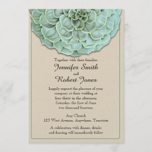Sage Succulent Wedding Invitation