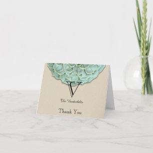 Sage Succulent Wedding Thank You Card