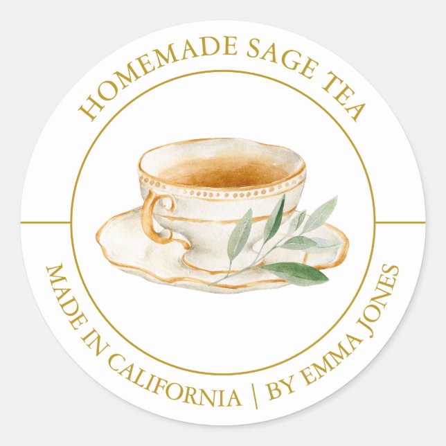 Sage Tea étiquette moderne (Devant)