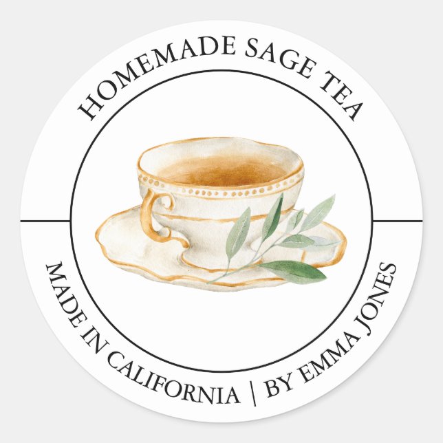 Sage Tea Modern label (Front)