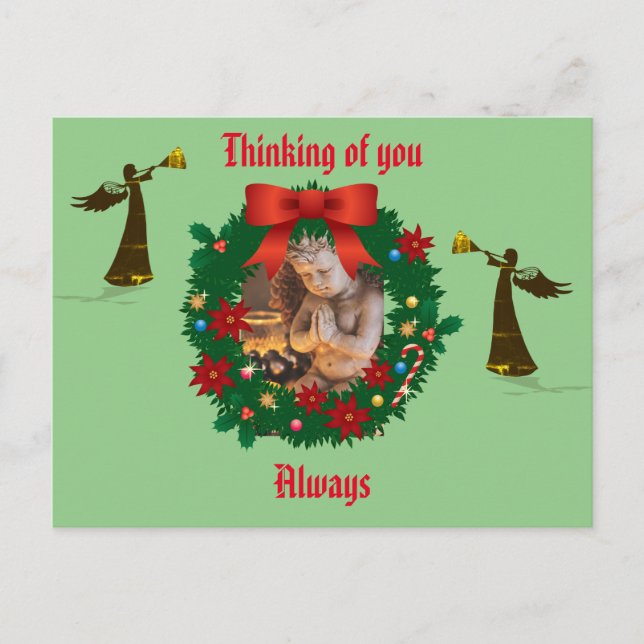 Sage -Thinking of you -always Holiday Angel Postcard (Front)