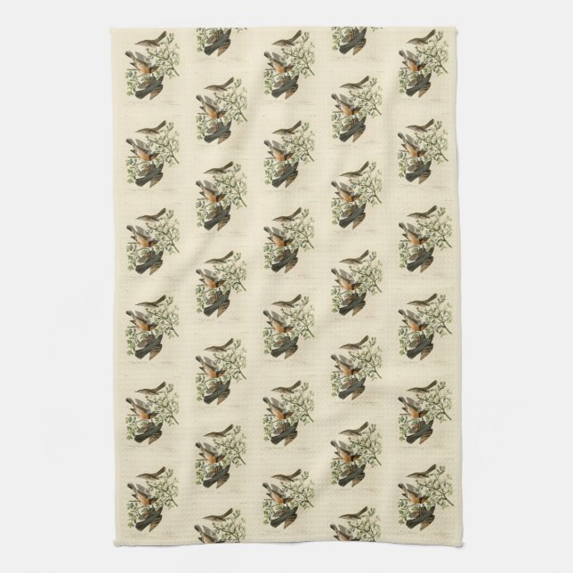 Sage Thrasher and Varied Thrush, Audubon's Birds Kitchen Towel (Vertical)