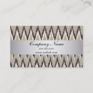 Sage TribaI Ikat ZigZag Pocket 2019 Calendar Business Card