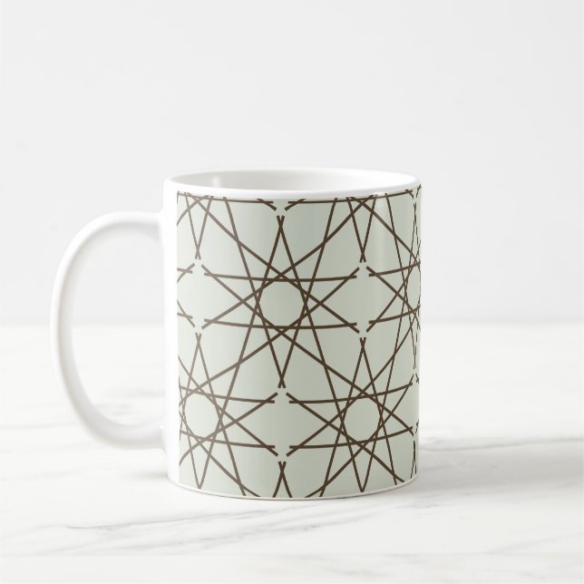 Sage Umber Geometry Coffee Mug (Left)