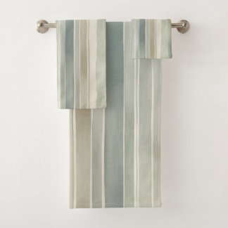 Sage vert bleu sarcelle crème rayure en détresse