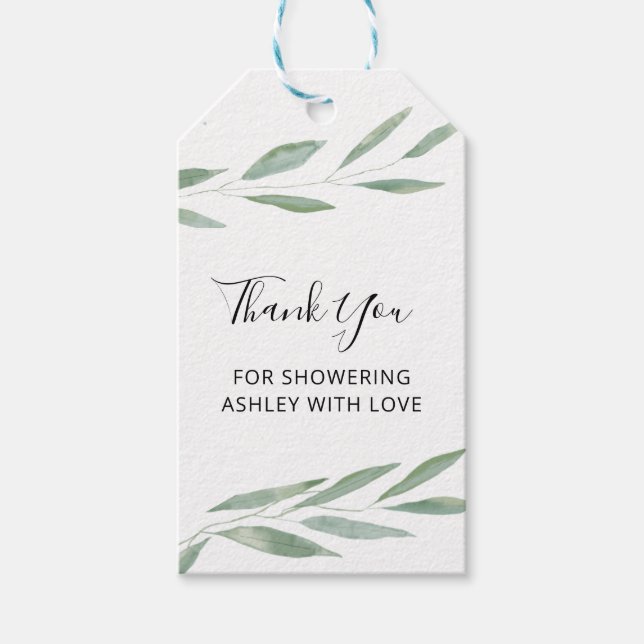 Sage Vine Thank You for Showering Me with Love Gift Tags (Front)