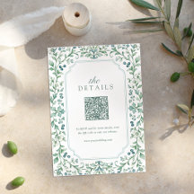 Sage Vintage Botanical Floral QR code details