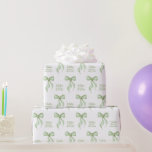 Sage Watercolor Bow Personalized Bridal Shower Wrapping Paper<br><div class="desc">Sage Watercolor Bow Personalized Bridal Shower Wrapping Paper.   Perfect for the trendy "She's tying the knot" party themes.   Personalize with the bride-to-be's name and event.  © Kimbellished,  LLC</div>