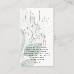 Sage Watercolor Foliage Books for Baby  Enclosure Card