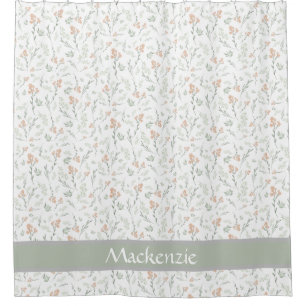 Sage Watercolor Wildflower Floral Custom Name Show
