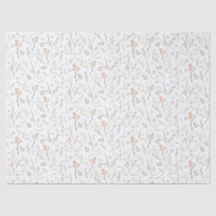 Sage Watercolor Wildflower Floral Tissue Paper