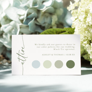 Sage Wedding Attire Enclosure Card