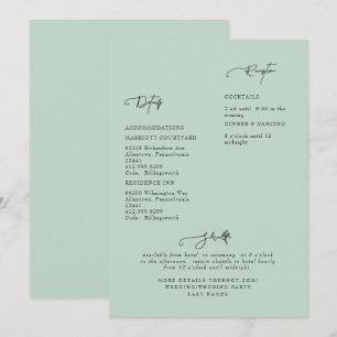 Sage Wedding Detail Invitation