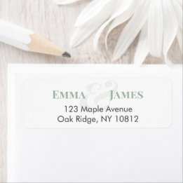 Sage Wedding Return Address Label | Names