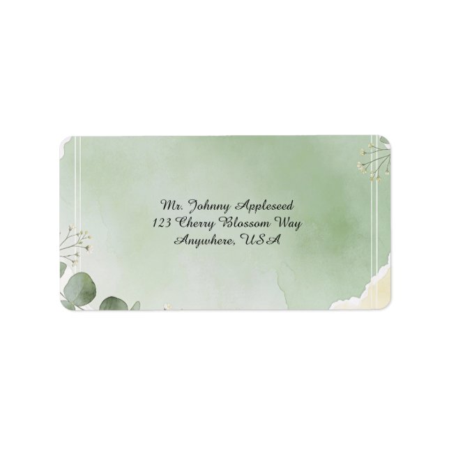 Sage Whisper Botanical Address Labels (Front)