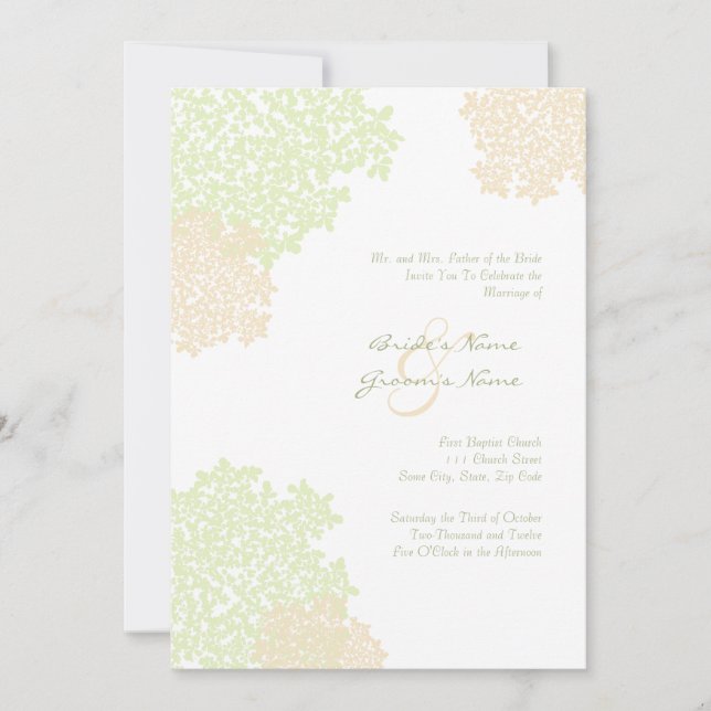 Sage & White Queen Anne's Lace Wedding Invitation (Front)