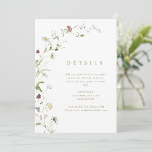 Sage Wildflower Rustic Boho Wedding Details card