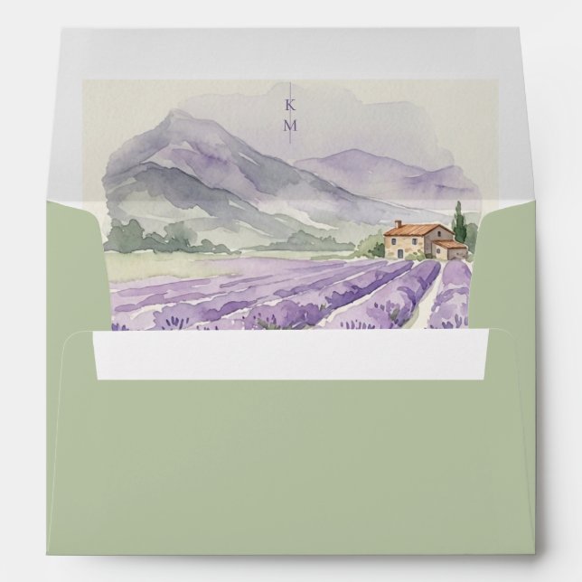  Sage Wildflower Wedding Envelope (Back (Bottom))