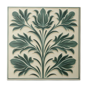 Sage William De Morgan Botanical Tile