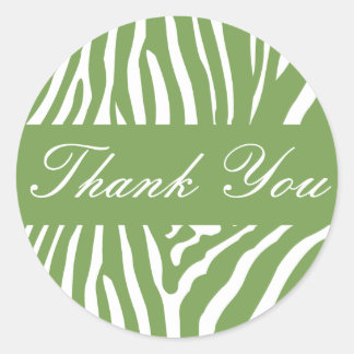 Sage Zebra Thank You Envelope Sticker Seal