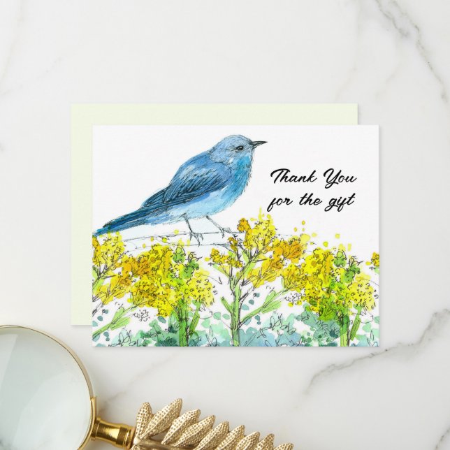 Sagebrush Thank You For Gift Bluebird (Front/Back In Situ)