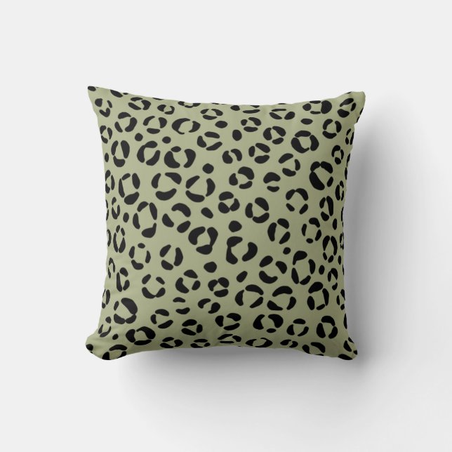 Saged Leopard Throw Pillow (Front)