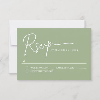 sagegreen minimaliste mariage manuscrit carte RSVP