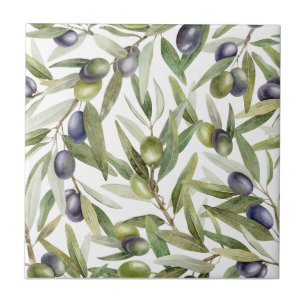 SageGreen Watercolor French Country Olive Tile