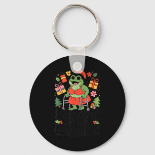 Sagging But Still Gagging Funny Christmas Frog Hol Keychain
