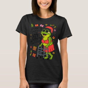 Sagging But Still Gagging Funny Christmas Frog Hol T-Shirt