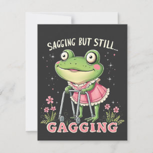Sagging but still gagging Funny Mothers Day Frog  Holiday Card