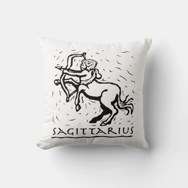 Saggitarius Birthday Year Astrological Zodiac Sign Throw Pillow (Front)