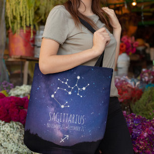 Saggitarius   Personalized Zodiac Constellation Tote Bag