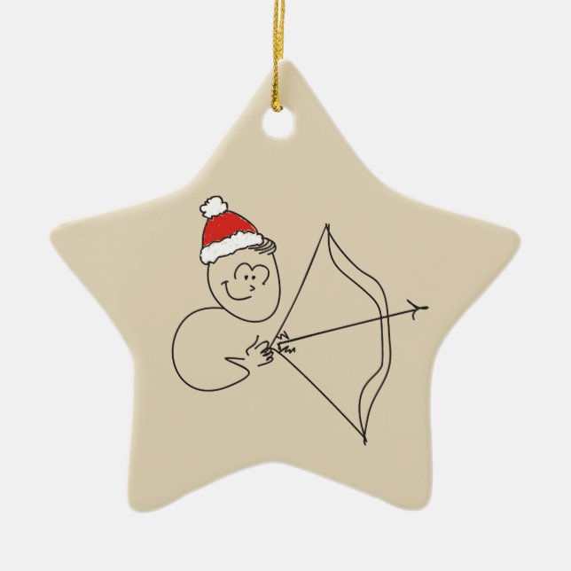 Saggitarius Zodiac Sign Astrology Cute Drawing Ce Ceramic Ornament (Front)