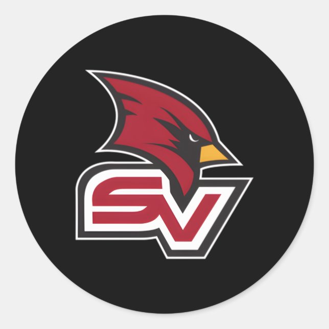 Saginaw Valley State Cardinals Left Chest Icon Classic Round Sticker (Front)