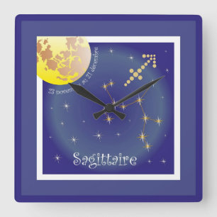 Sagittaire 23 November au 21 December Uhr Square Wall Clock