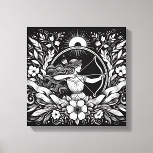Sagittaire Art de toile à l'encre de déesse Archer