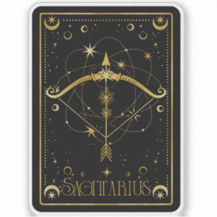 Sagittaire Zodiac Astrologie Sticker noir & blanc
