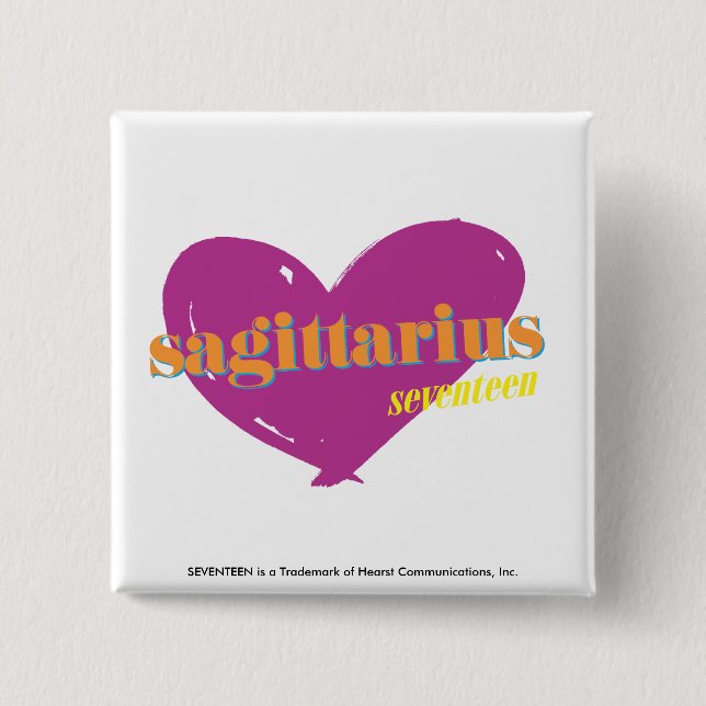 Sagittarius 2 inch square button (Front)